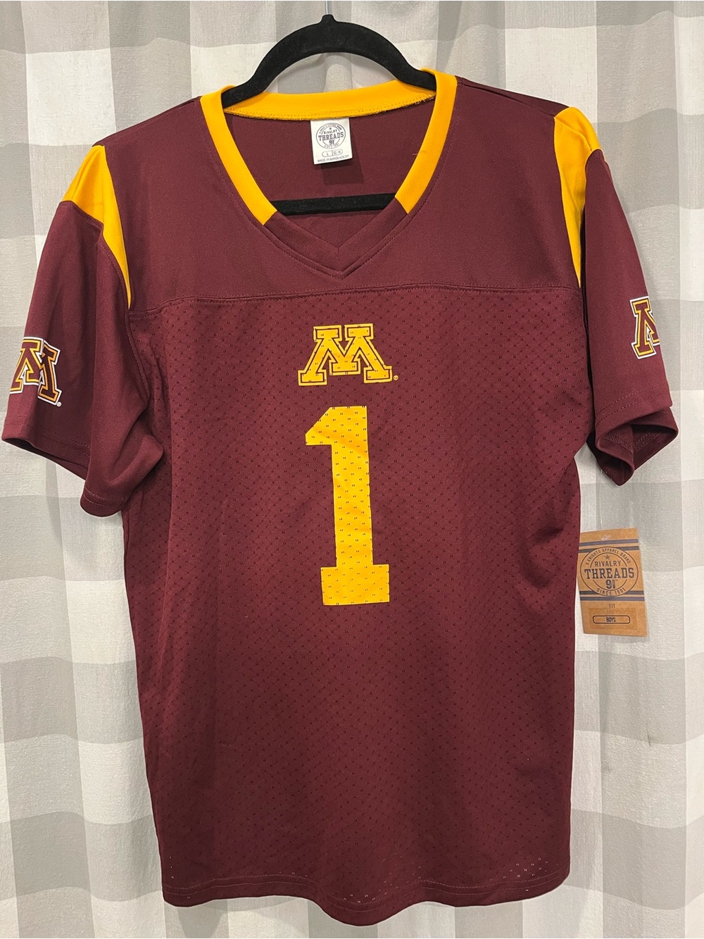 Rivalry Threads Maroon and Gold #1 Football Jersey